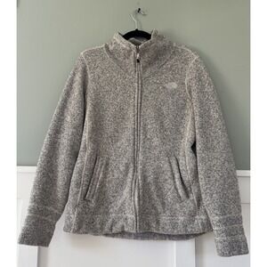 The North Face Gray &‎ White Full Zip Fleece Comfy Classic Jacket Size Large